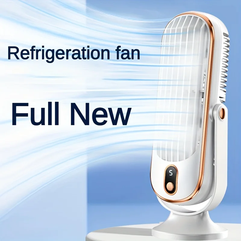1PC, portable conditioning fan, large battery dual electric motor, small conditioner, 5-speed air cooling fan 720 ° surr