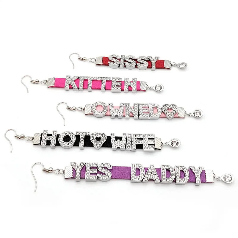 Sexy Personalized Custom Earrings for Women Girls Customized Name Letters wife Drop Fashion Jewelry Gift 250218