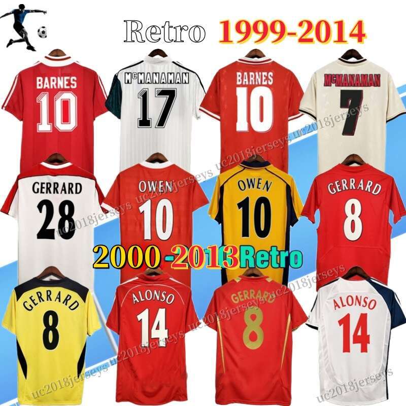 Retro ReDs soccer jerseys 2000-2013 TORRES GERRARD SUAREZ OWEN BARNES KUYT 99 00 01 02 03 04 05 06 08 09 10 12 13 football shirts Long sleeve