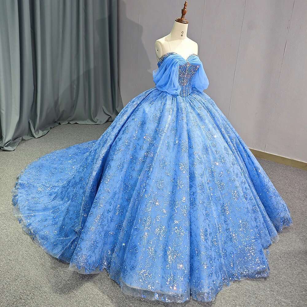 Modern prom dress with short sleeves fringed sweet tulle 15 16 custom quinceanera evening dresses