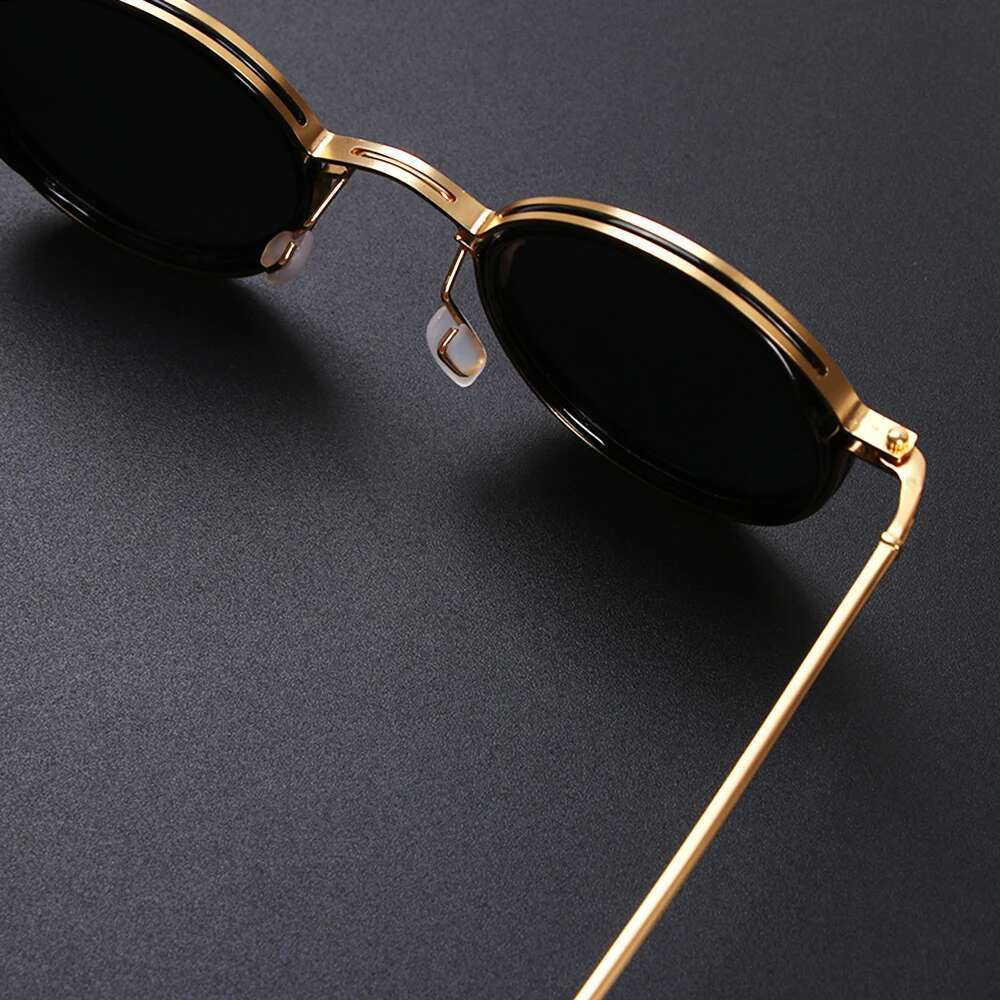 KLASSNUM Men Polarized Sunglases Design Metal Round Frame Sun Glasses Women Retro UV400 Shades Classic Eyewear 2024 New