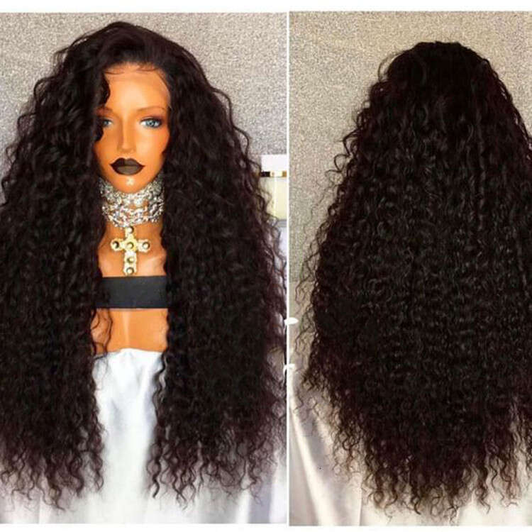 HD Front Lace Wig Black Small Roll Synthetic Wig With Half Hand Hook Front Lace Headband Selg Well