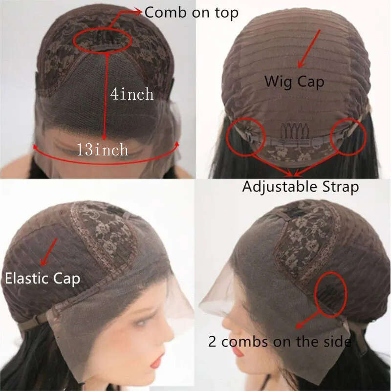 HD Front Lace Wig Front Lace Wig Women S Hand Hook Mid Split Long Straight Hair Synthetic Full Head Cover Lace Wig Wine Red