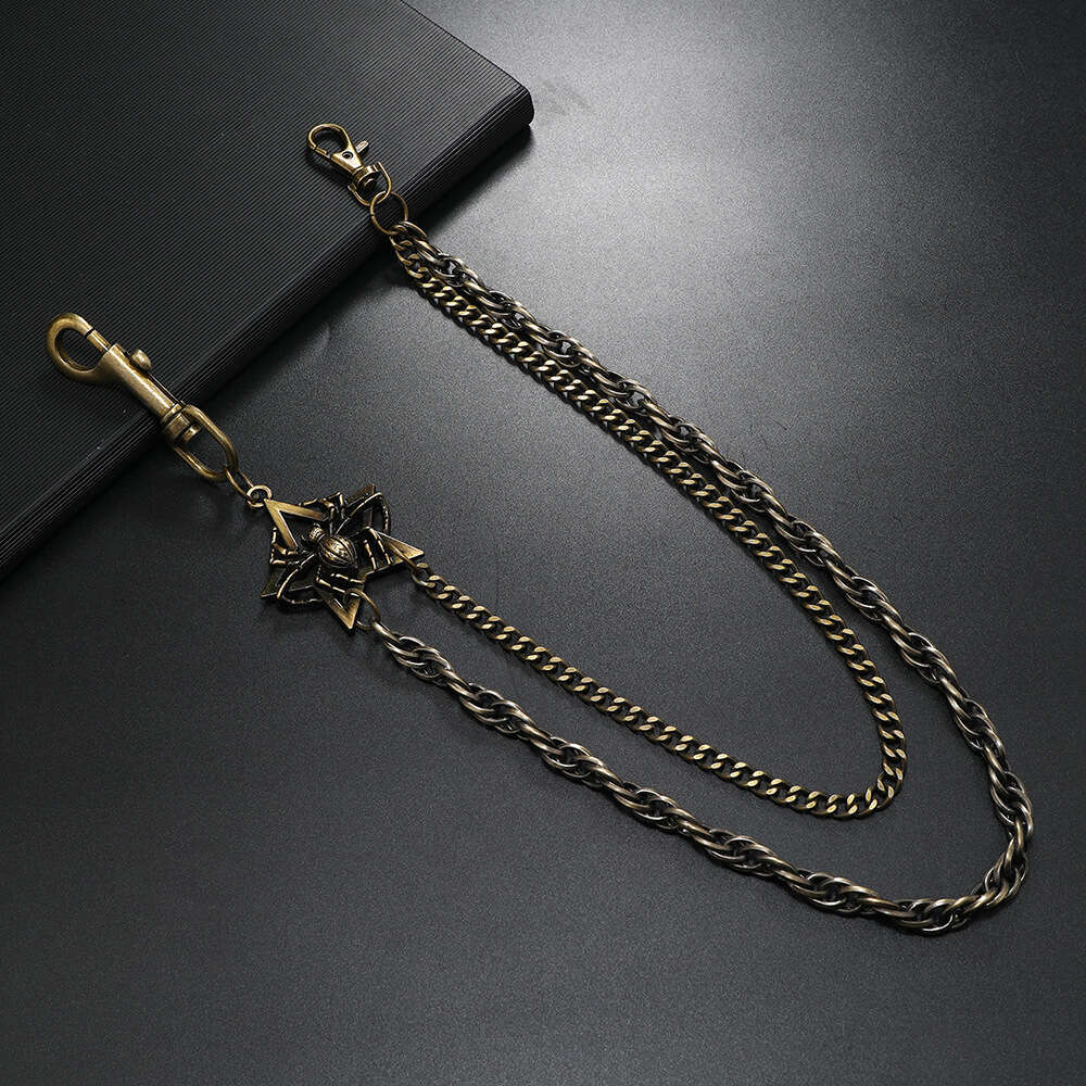 Hot selg accessories, personalized hip-hop punk double-layer pants chain, versatile trendy waist chain jeans accessories