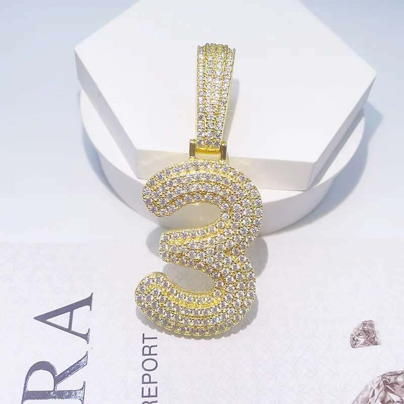 Full D Color VVS Moissanite Dia Hip-hop Men's Women's Number Pendant S Sliver 15MM Cuban Chain Necklace