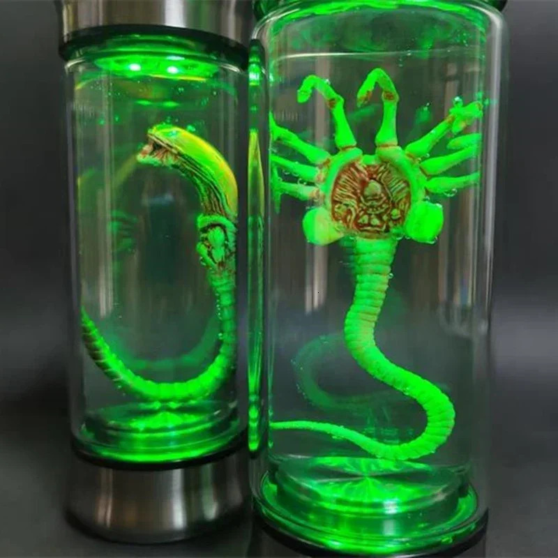 Alien Glow Jar Xenomorph Specimen Facehugger Embryo Glass Jar Movie Prop Replica Home Decor Desktop Crafts Sculpture Decoration 250226