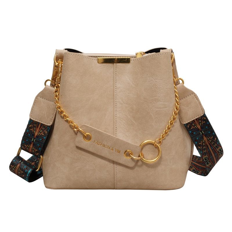 Bag, women's multifunctional soft leather multi compartment crossbody lazy style bag, diagonal cross bucket bag