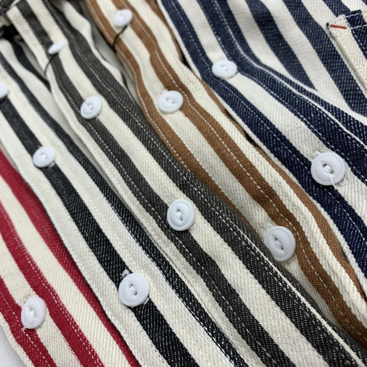 American Vintage Colorful 100 Cotton Workwear Shirts for Men 2024 Spring Autumn Long Sleeve Youth Male Tops 250226