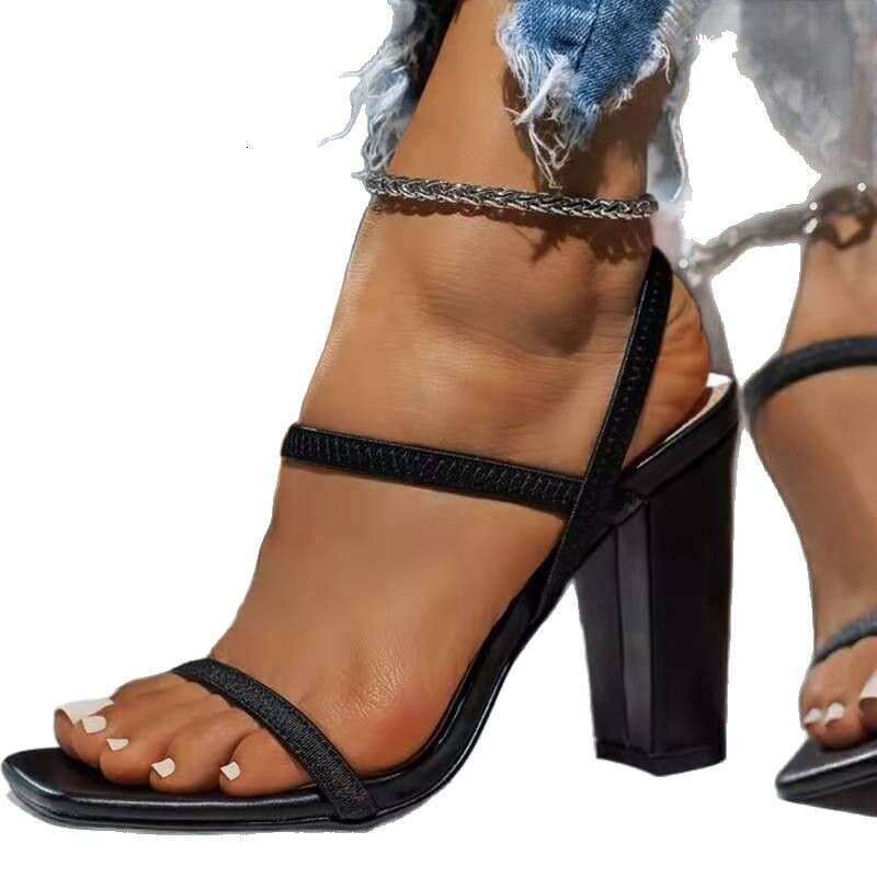 Size Women'S Plus 43 Summer New Woman Solid Color High Shoes Thick Heel Open Toe Female Sandals Fashion Slippers