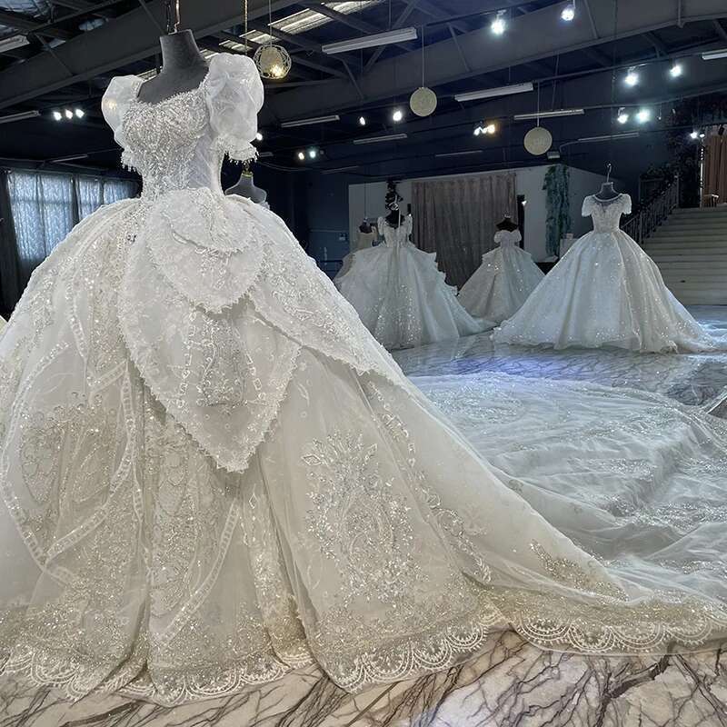 Custom Princess Dress Ball Gown Square Neck For Women Bride Wedding Dresses