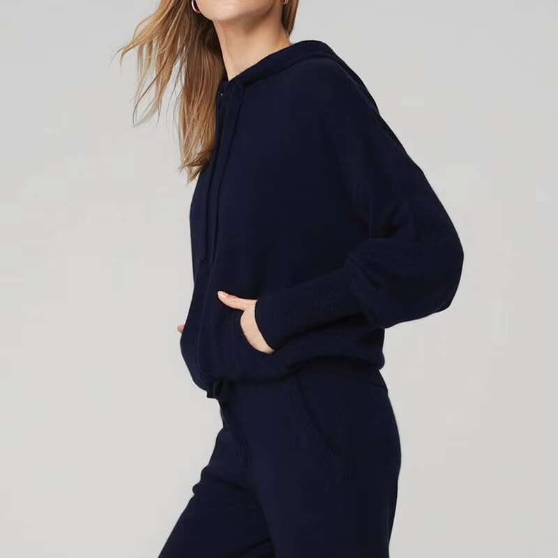 ECBC Top Selg Cotton Fleece Dark Blue Sport Pullover Hoodie With Hood For Women Plus Size