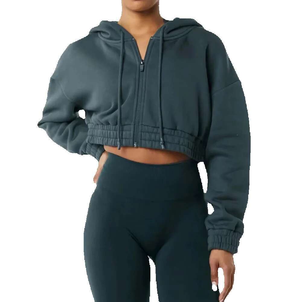 Top Selg Women's Solid Color Hoodies Long Sleeve Casual Sweatshirt For Winter Sport Style Knitted Fabric Acid Wash Techniques