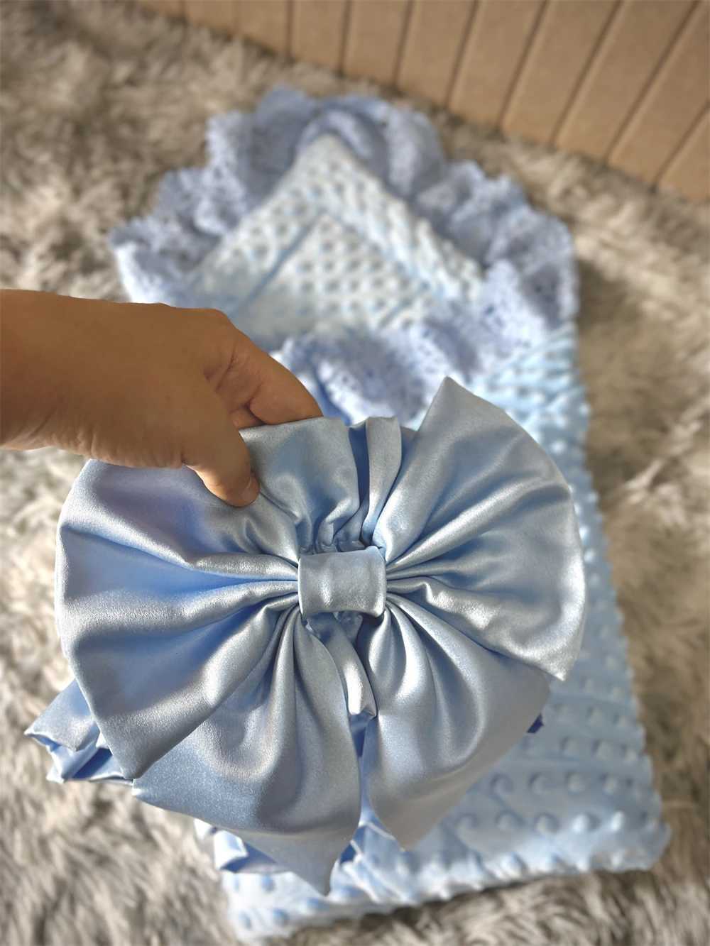 Baby Winter Swadle Blanket Boys and Girls French Lace Basic Reception Blanket Super Soft Newborn Registration Form Sleep Packaging Z250228
