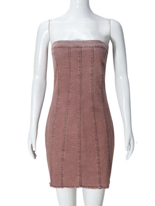 9220DD Nazada denim skirt, spring summer, European and American sexy backless wash water wrapped chest dress, women's 2025 temperament versatile 