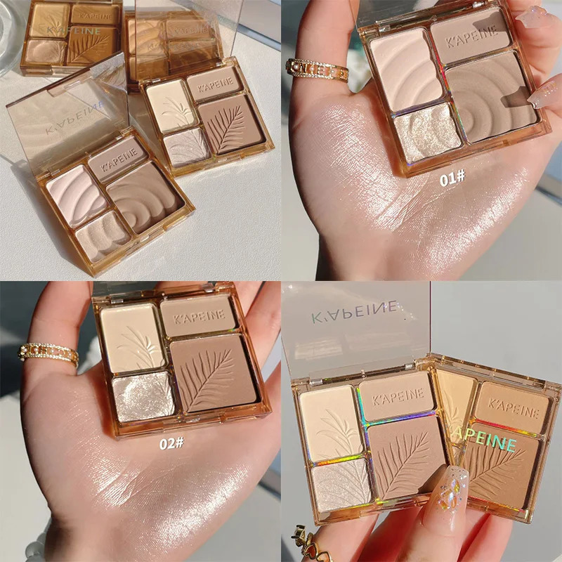 3D Contouring Bronzer Cosmetics Brightening Beige Matte Highlights Palette Fourcolor Eye Shadow Nose Powder Makeup 250219