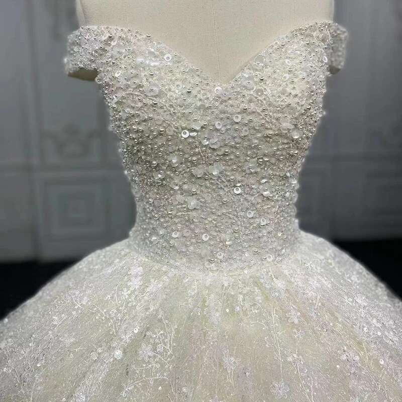 Simple dresses organza custom dear wedding suits for women beads sequins dy9417 novia dress