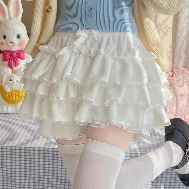 Japanese Lolita Kawaii Short Pants Women Bow Pleated Sweet Shorts Female Korean Fashion Elegant Casual Y2k Cute Shorts 250227