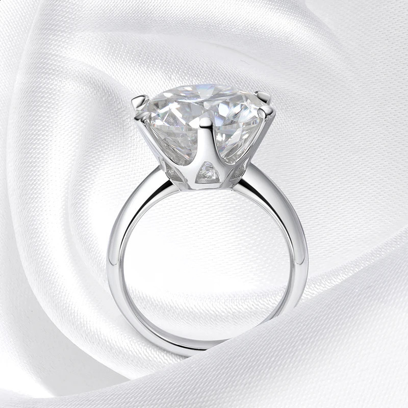 Smyoue 10CT 14mm GRA Real Engagement Ring for Women Classic Bride Lab Diamond promise Band 925 Sterling Silver 250219