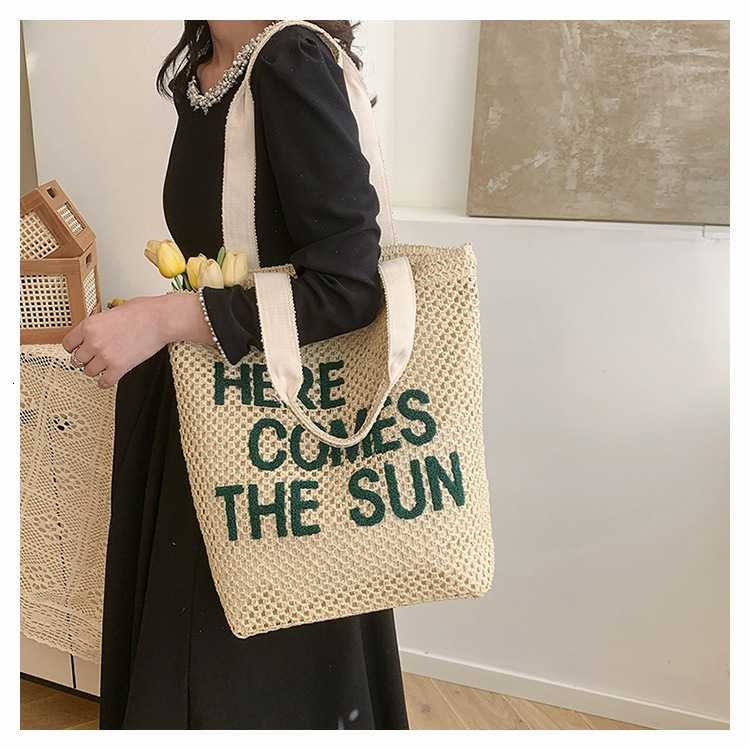 Large capacity straw woven bucket for women's 2025 summer new fashionable vacation beach trendy casual shoulder bag #swissmilitary
