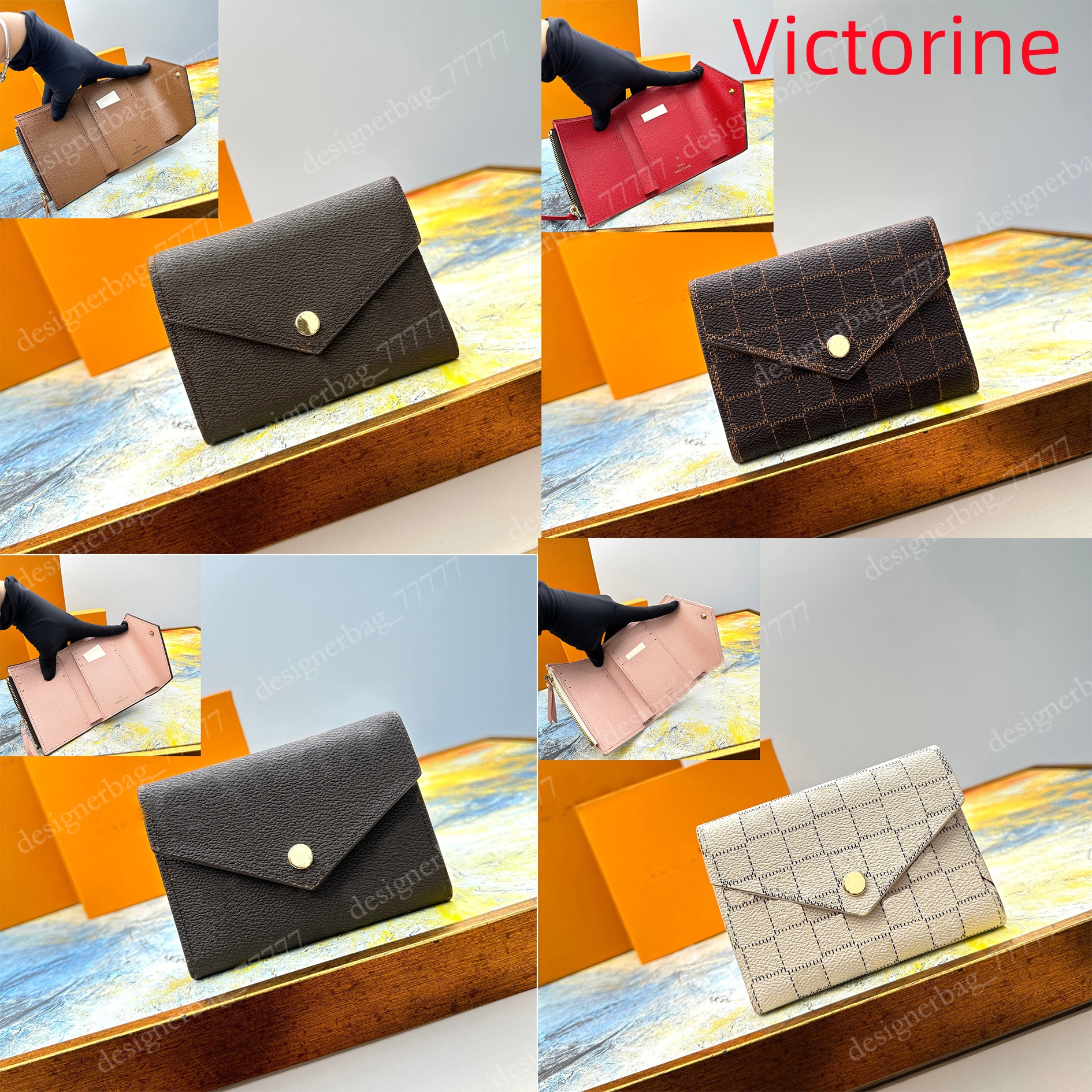 Designer wallets for women Coin Purse Small Wallet victorine Woman Card Holder Luxury Brown Flower Short Wallets Mini Wallets with box