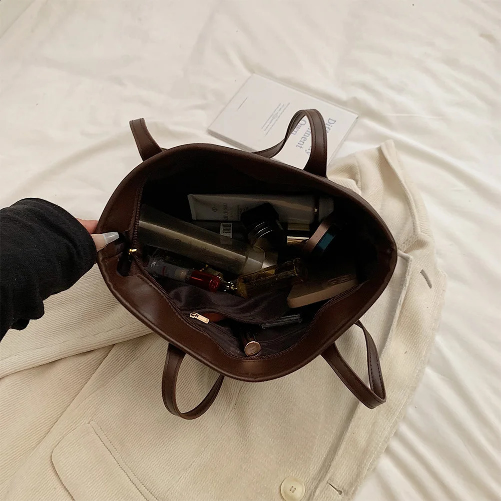 Ship from US Women Suede Shoulder Bag With Zipper Handbag Retro Solid Color Shopping Daily Travel Makeup 250227FBB