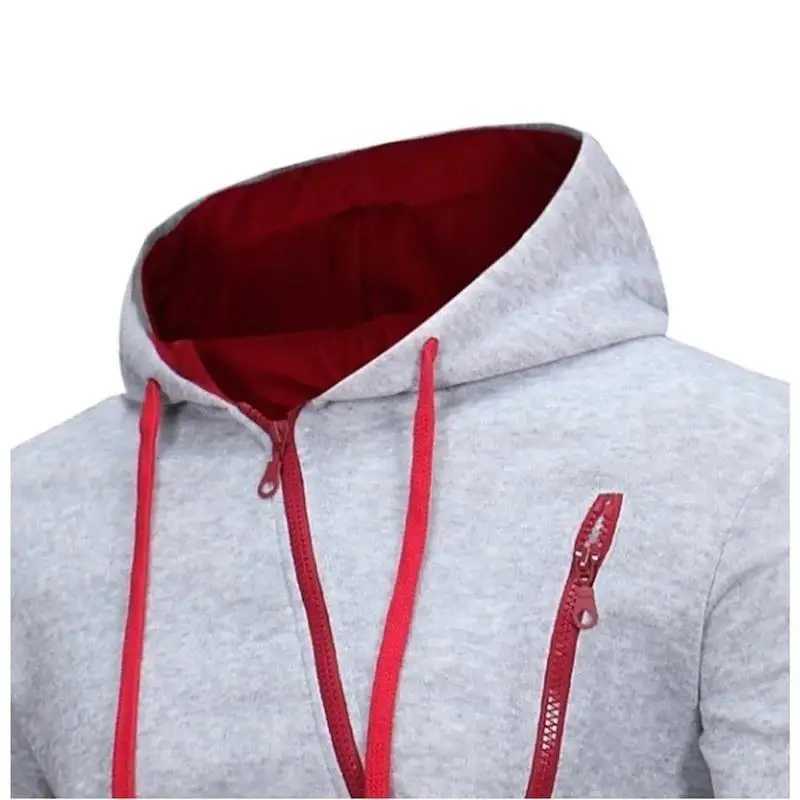 2024 Autumn Winter Oblique Zipper Tracksuit Men Sweatshirt + Sweatpants 2 Pieces Set Casual Mens Hooded Hoodies Suit Sportswear X250228