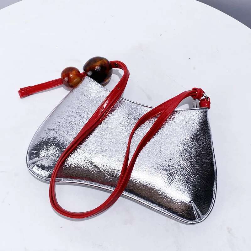 Women's Bags Korean Casual Sg Bags For Women Designer Handbags And Purses New In PU Sliver Beaded Ball Slim Underarm Shoulder