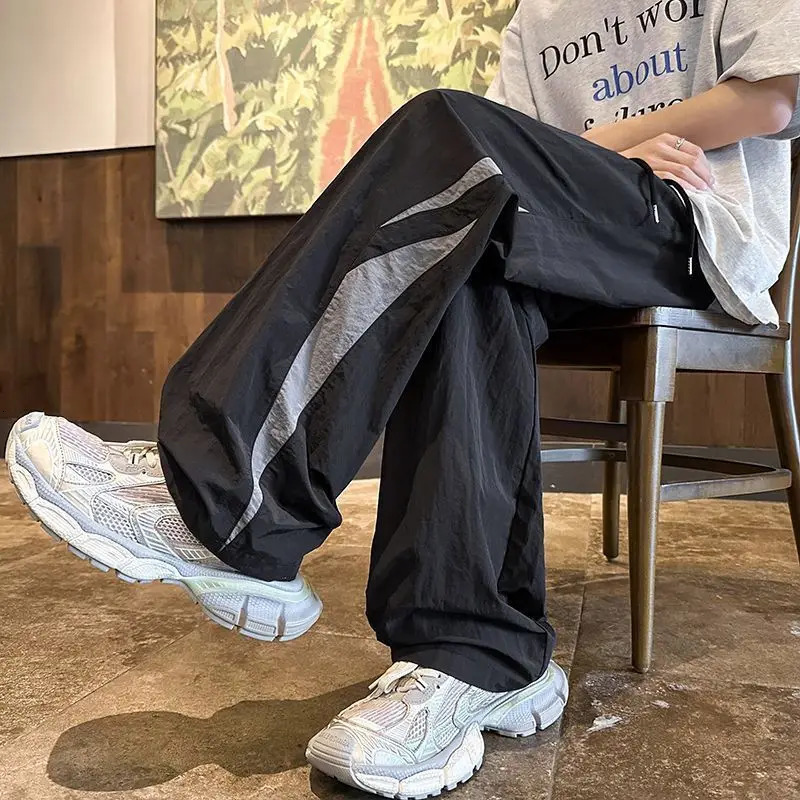 Autumn Casual Pants Loose Straight Versatile Trendy Charge Pants Hong Kong Style Teen Sports Trousers for Men 250227