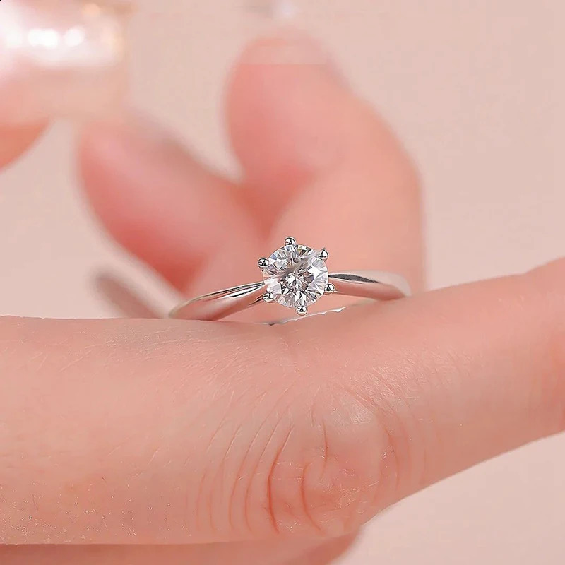 Smyoue 0.3/0.5/0.8/1/2/3CT GRA Certified Wedding Rings for Women Sparkling Gemstone 100% 925 Sterling Silver Jewelry 250219