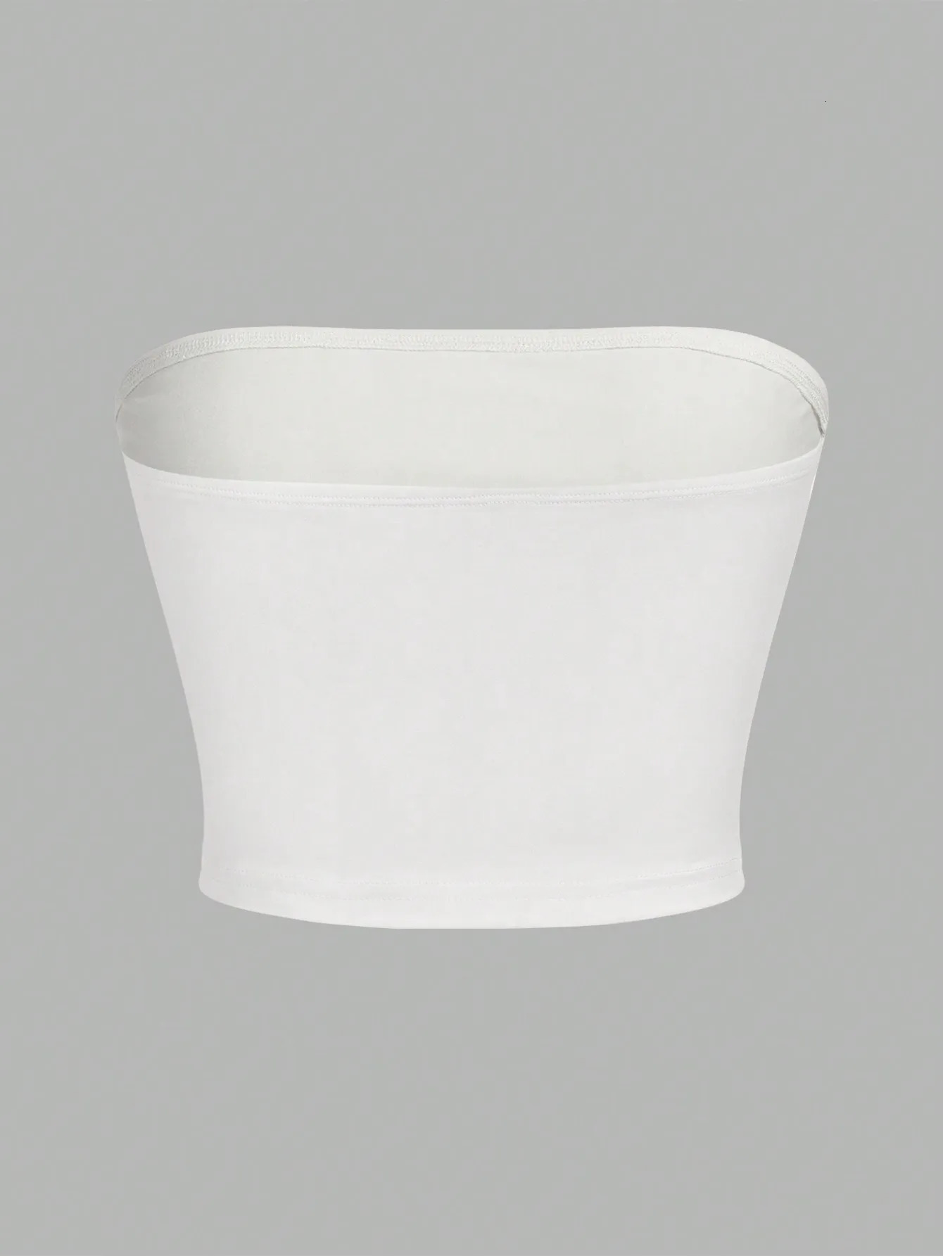 Womens strapless vest sleeveless crop womens flat mouth navy blue chest circumference party top 250224Z