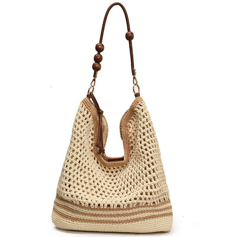 Beach vacation straw for women's 2025 summer new commuting shoulder crossbody bag, hollowed out woven tote bag #swissmilitary