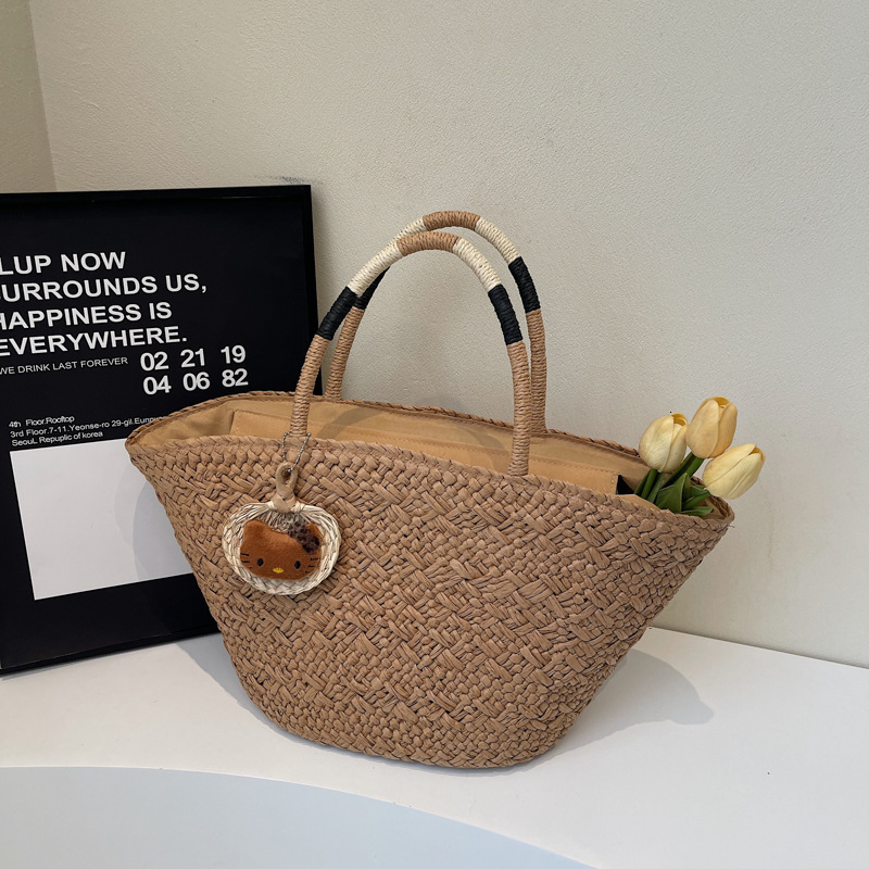 Fashion vacation style handbag for women in spring and summer 2025 new trend, internet celebrity grass woven shoulder bag batch #swissmilitary