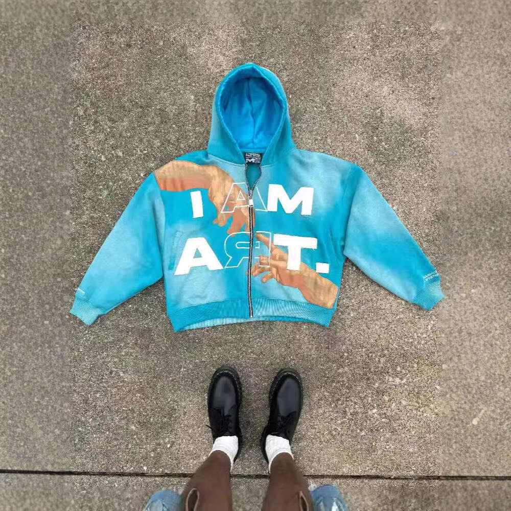American street hip-hop Y2K Harajuku joins hands with colorful letter printed men's women's autumn and winter loose hoodies gift for man