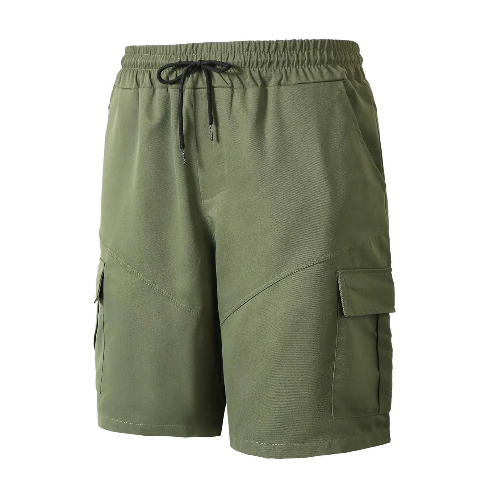 Cargo Pants Men Summer Oversize Lightweight Solid Color Multi Pocket Tie Sports Shorts Drawstrings Casual Hiking Shorts 250225