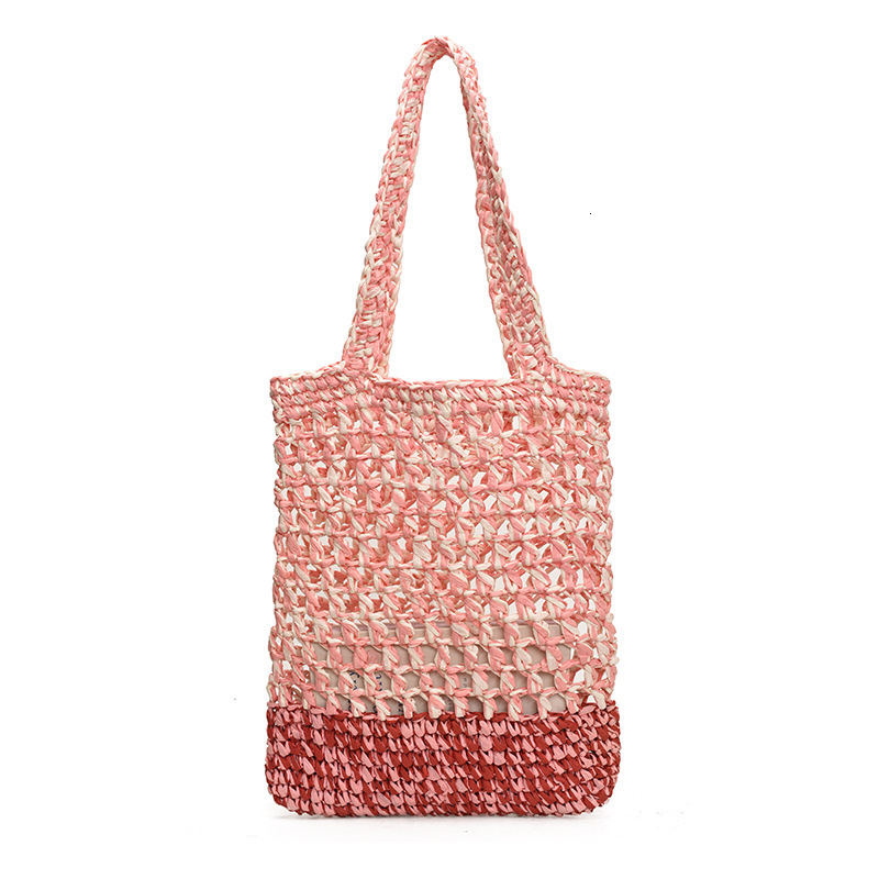 Straw summer hook single hollow woven leisure vacation beach large capacity women's shoulder bag #swissmilitary
