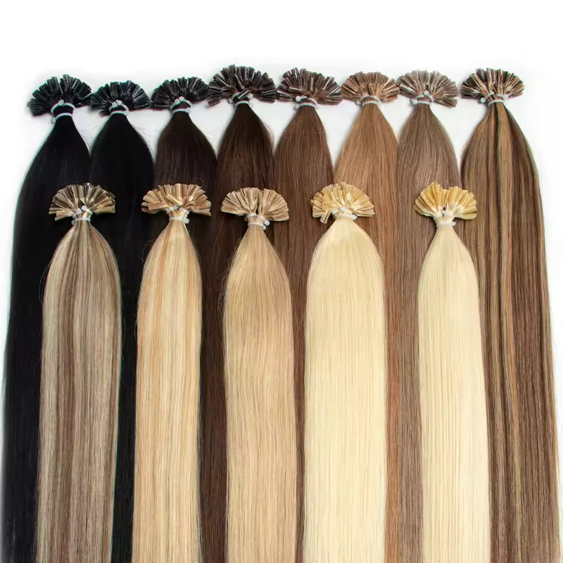 Fusion Keratin Bond Human Hair Extensions Capsule U Nail Tip Real Remy Pre Bonded Hair Platinum Blonde 16" 18" 20" 22" 50g/pack 1g