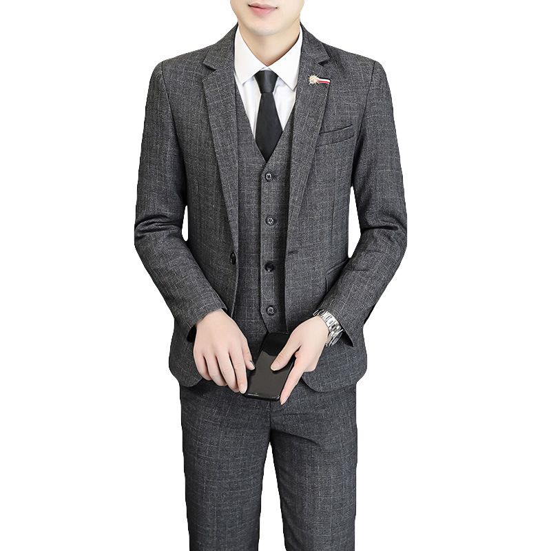 T227Trendy Slim-Fit Wedding Groom Tuxedo Versatile Professional & Business Casual Outfit