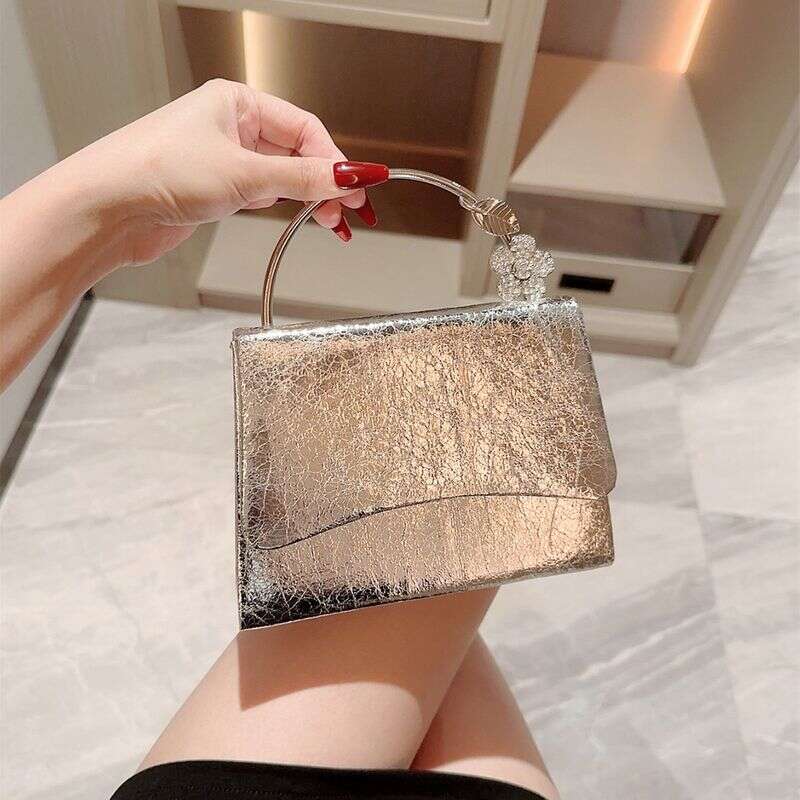 Women's Bags New Bright Leather Flap Dinner Banquet Gold Bracelet, Handbag, Evening Dress Bag, Party Bag