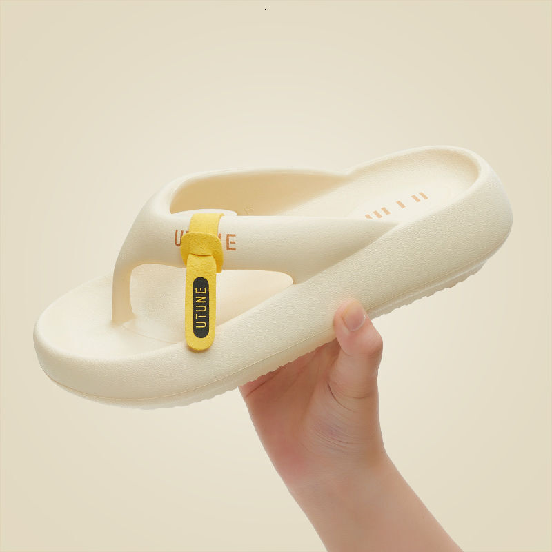 Women Flip Ps Soft Flat Slippers Bright Color Thick Sole Non-slip Rubber Beach Slides For Ladies 2025 New