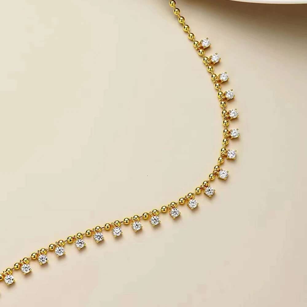 WUIHA Gold Plated Sterg Sier Sparkg Round Cut Lab Sapphire Gemstone Necklaces Fine Jewelry Anniversary Gifts
