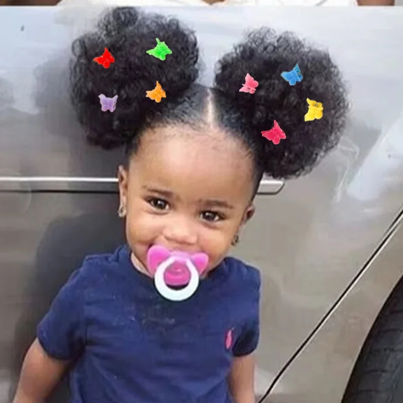 2 pieces/pack twisted bun African puffs with elastic and floral editing suitable for girls and children 250227