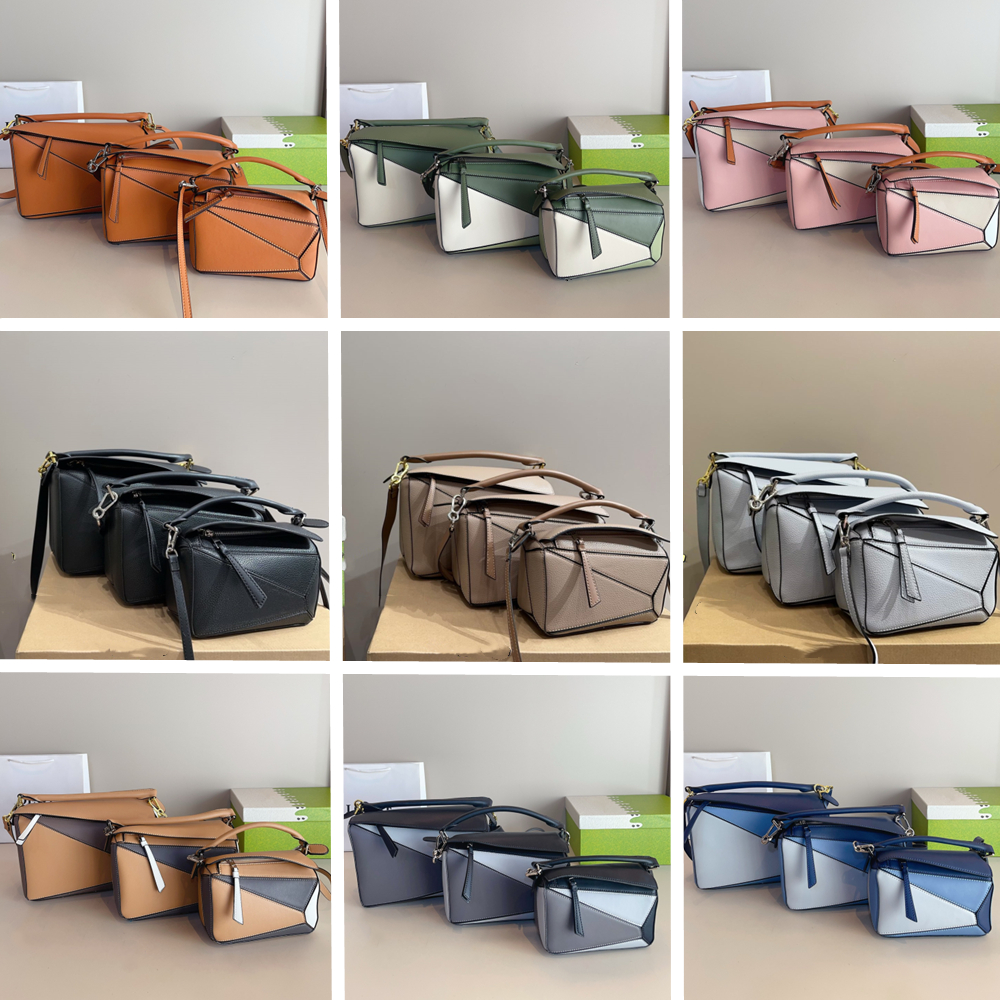 With box Designer Cross Body bags Leather Luxury Shoulder Bags Women Handbag Tote Puzzle Geometric Bags Fashion Luxury Bags Patchwork Crossbody Bag Multi size bag