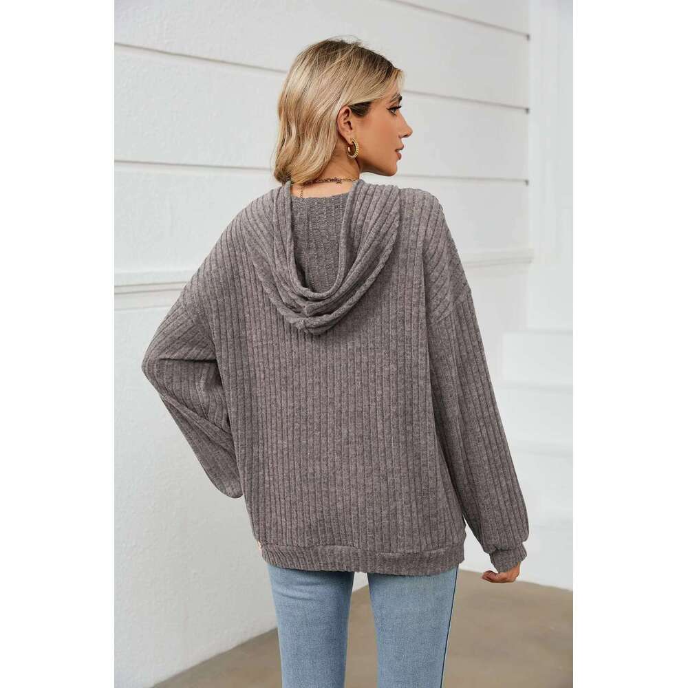 2023 Autumn New Women's Knitwear Hooded Pit Pocket Hoodie Women Pullover Sweatshirt