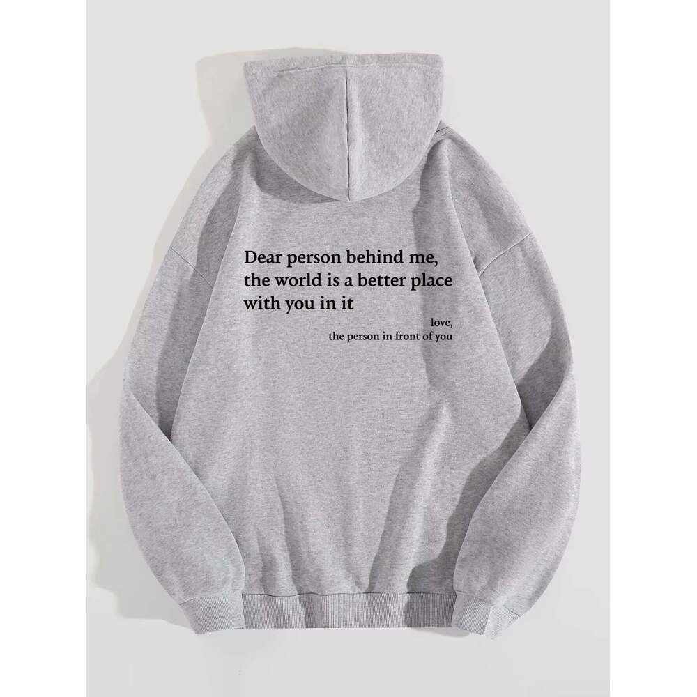 2024 Fall/Winter Fashion Women's Comfortable Print Pocket Drawstring Letter Pattern Hoodie
