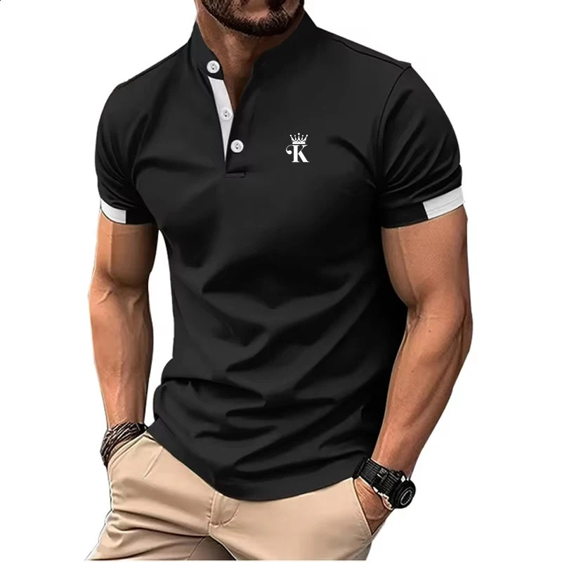 Mens Button Up Polos Polo Shirt Casual Sports Lapel Short Sleeve Fashion Basic Button Summer Regular Fit Button Up Polos 250228
