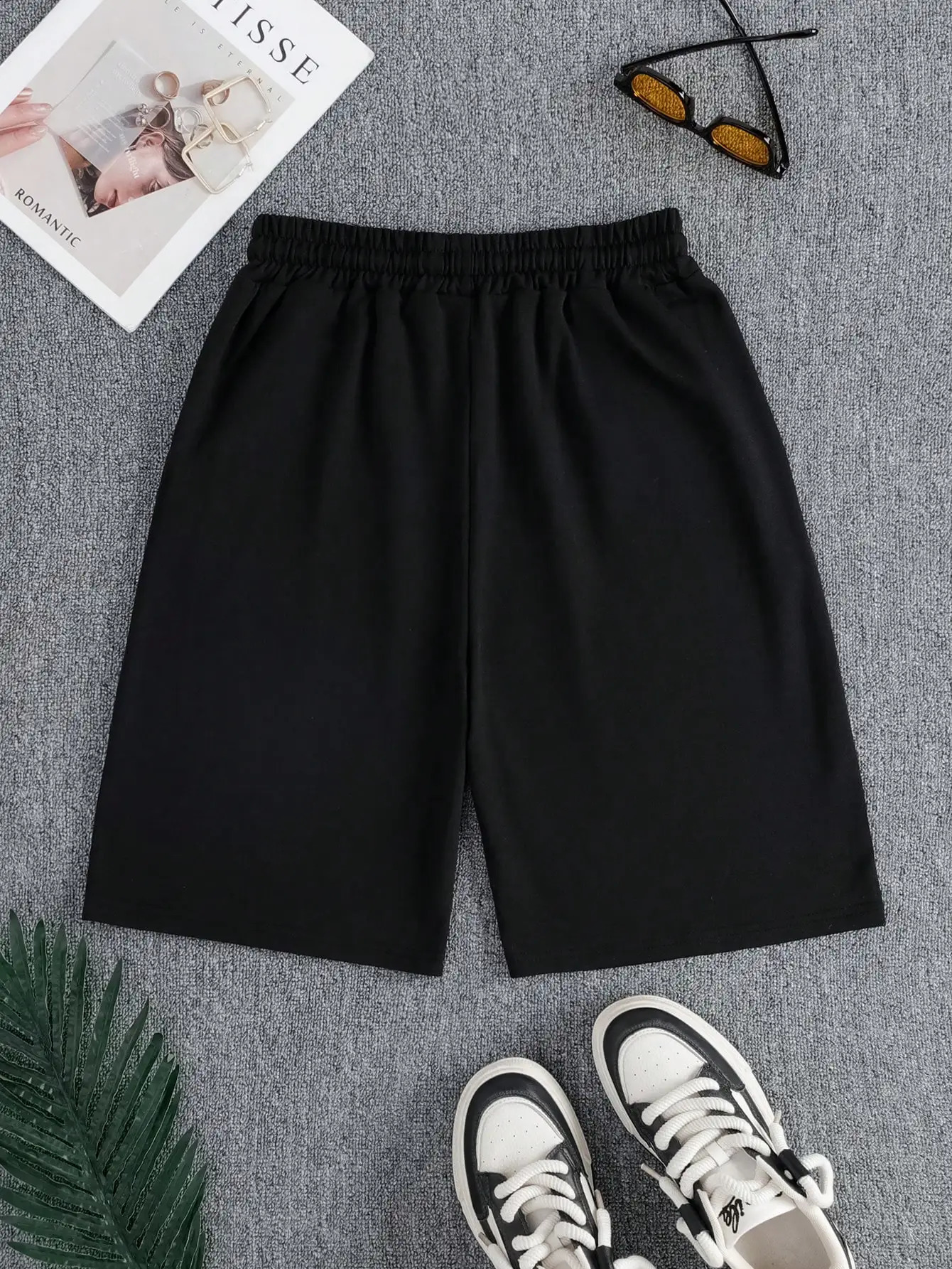 Plus Size Women Shorts Summer High Elastic Lace Up Drawstring Wide Leg Sweat Fitness Running Loose Casual Sports Pants 250228Z