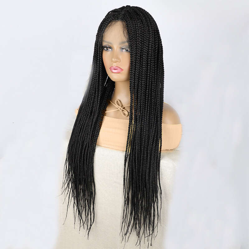 HD Front Lace Wig Women S Full Hand Woven Braid Braided Long Straight Synthetic Headband Braided Lace Wig