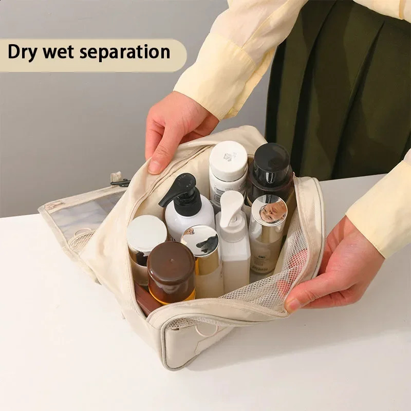 Large Capacity Toiletry Bag with Hanging Hook for Men and Women Waterproof Travel Cosmetic Bag Bathroom Storage Bag 250227