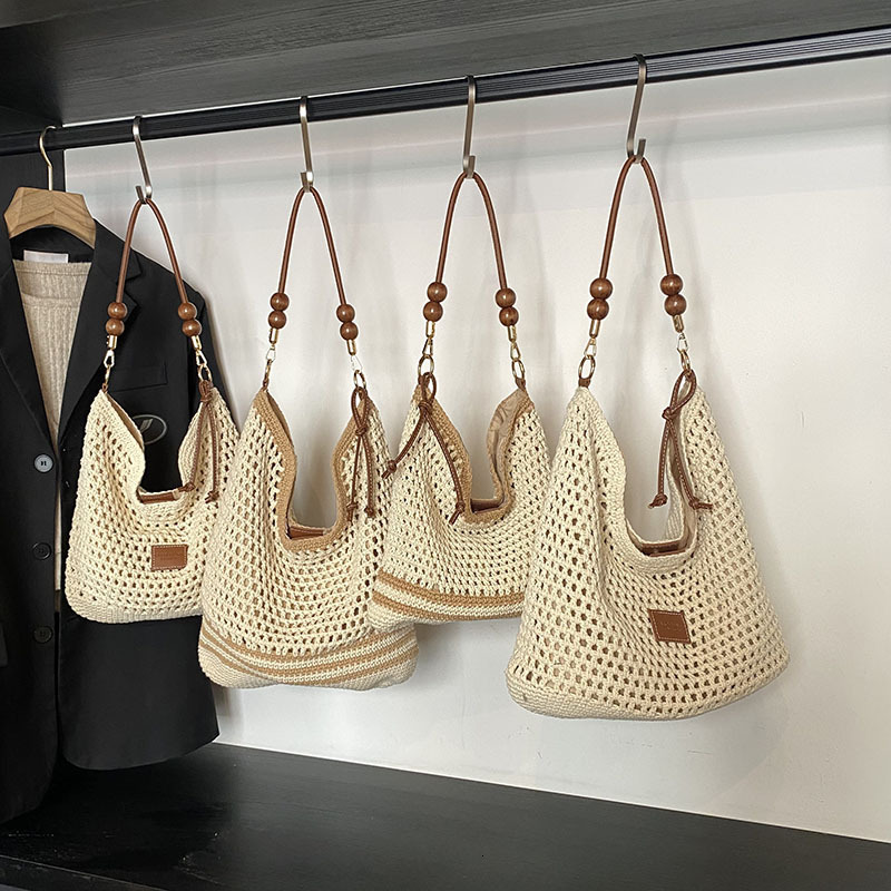 Summer fashion hollow woven for women 2025 new ins minimalist temperament shoulder large capacity vacation women's bag #swissmilitary