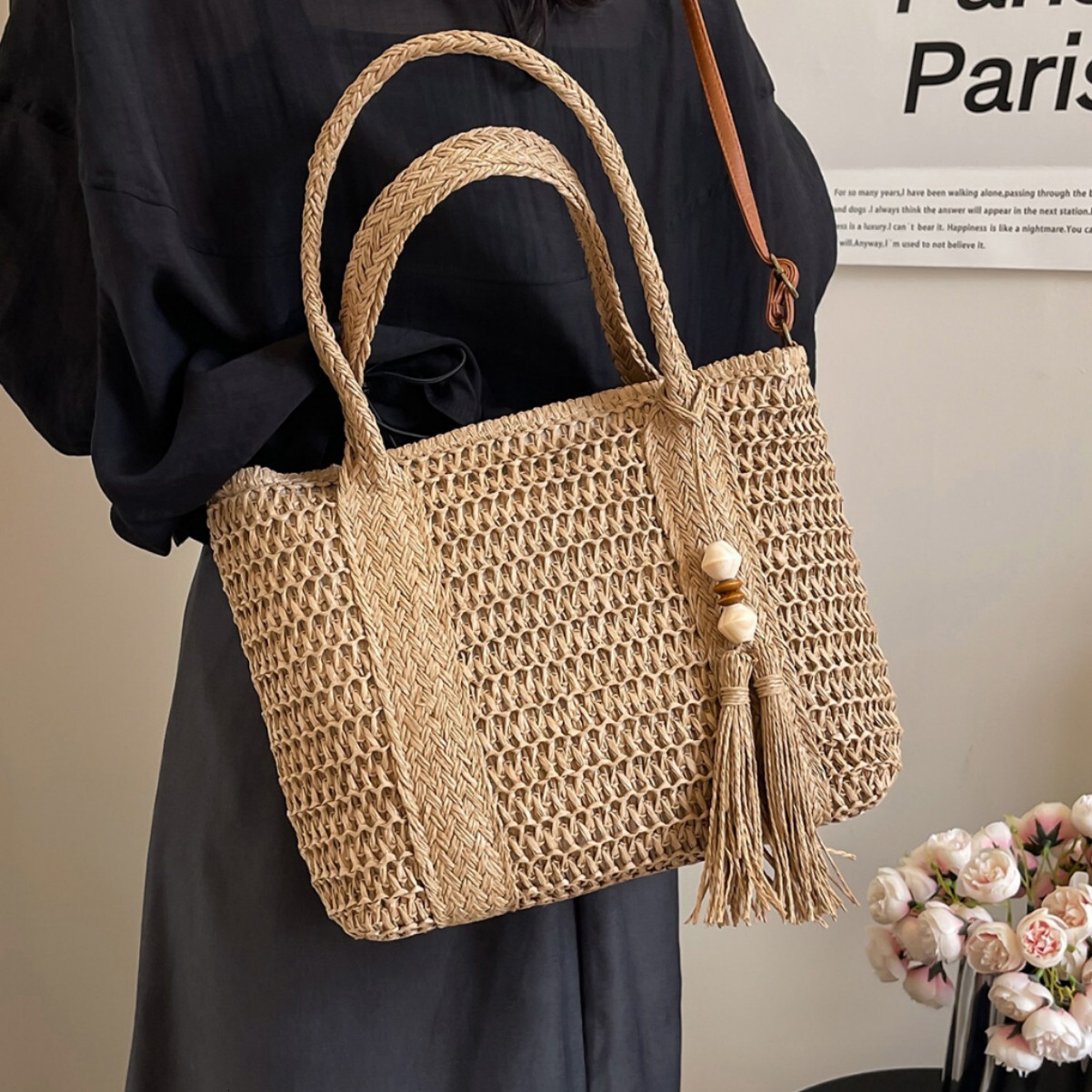 Beach vacation beach 2025 spring new hand-held woven commuting versatile single shoulder crossbody bag #swissmilitary